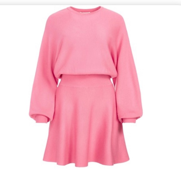 Alice + Olivia BARBIECORE Murray Fit Flare Dress in Calypso Pink medium - Picture 4 of 11